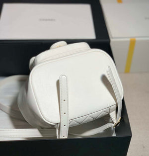 Chanel Backpack Duma White Lambskin CC AS2908 Gold - Default Title - View 8