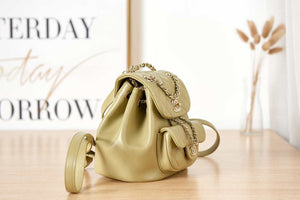 Chanel Backpack Duma Yellow Lambskin CC AS2908 Gold - Default Title - View 3