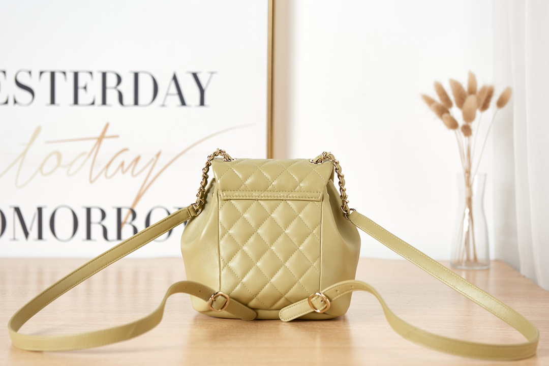 Chanel Backpack Duma Yellow Lambskin CC AS2908 Gold - Default Title - View 4