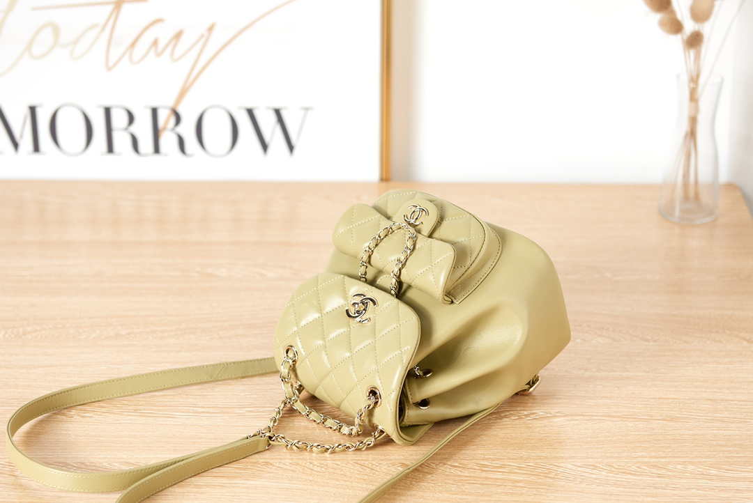 Chanel Backpack Duma Yellow Lambskin CC AS2908 Gold - Default Title - View 6