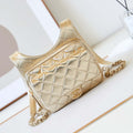 Chanel Backpack Metallic Lambskin & Gold-Tone Metal AS4621 Gold - Default Title - View 1