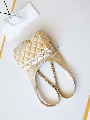 Chanel Backpack Metallic Lambskin & Gold-Tone Metal AS4621 Gold - Default Title - View 7