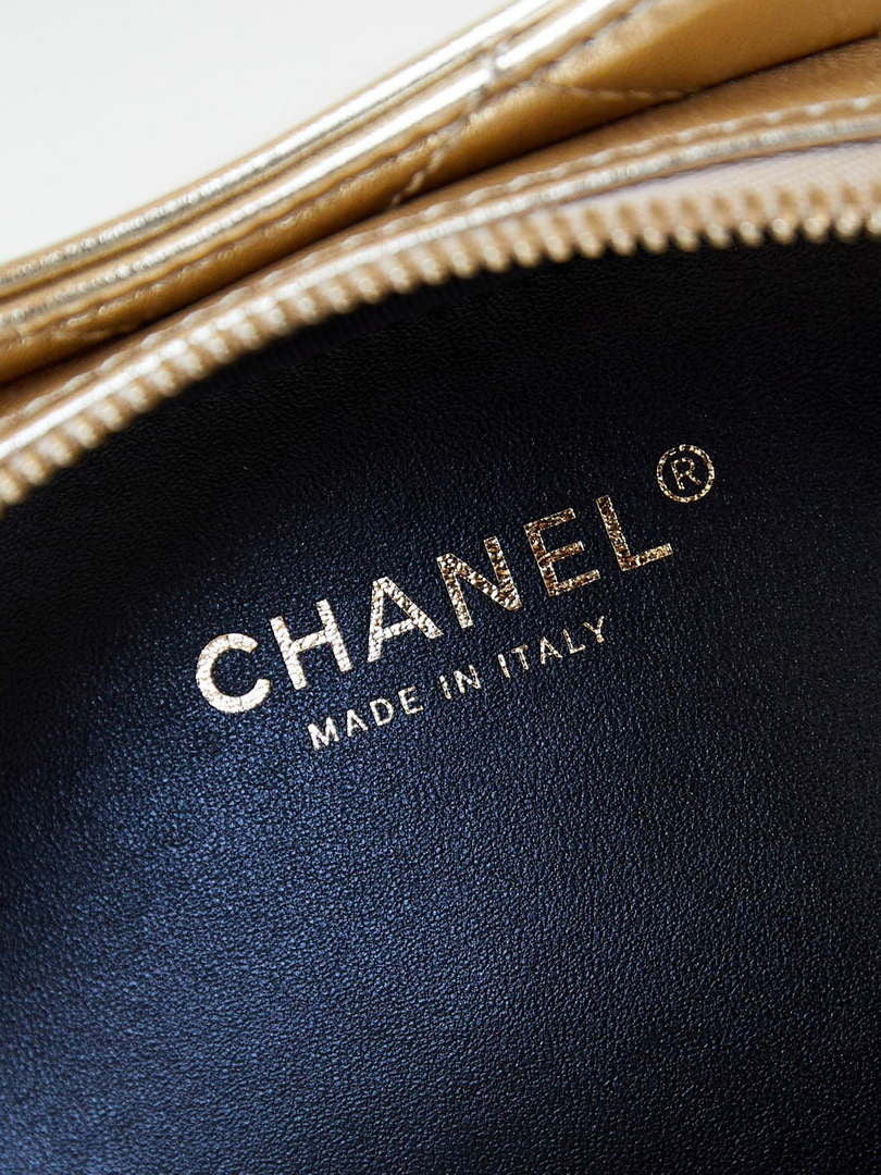 Chanel Backpack Metallic Lambskin & Gold-Tone Metal AS4621 Gold