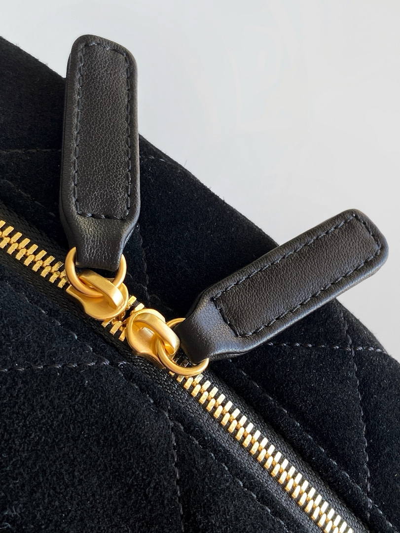 Chanel Backpack Suede Calfskin & Gold-Tone Metal AS5793 Black