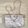 Chanel Beach Fabric Printed Pattern CF Medium Flap Bag AS5430 Gray