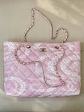 Chanel Beach Fabric Printed Pattern Shopping Bag AS5429 Pink