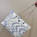 Chanel Beach Fabric Printed Pattern Shopping Bag AS5429 Blue