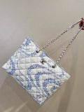 Chanel Beach Fabric Printed Pattern Shopping Bag AS5429 Blue