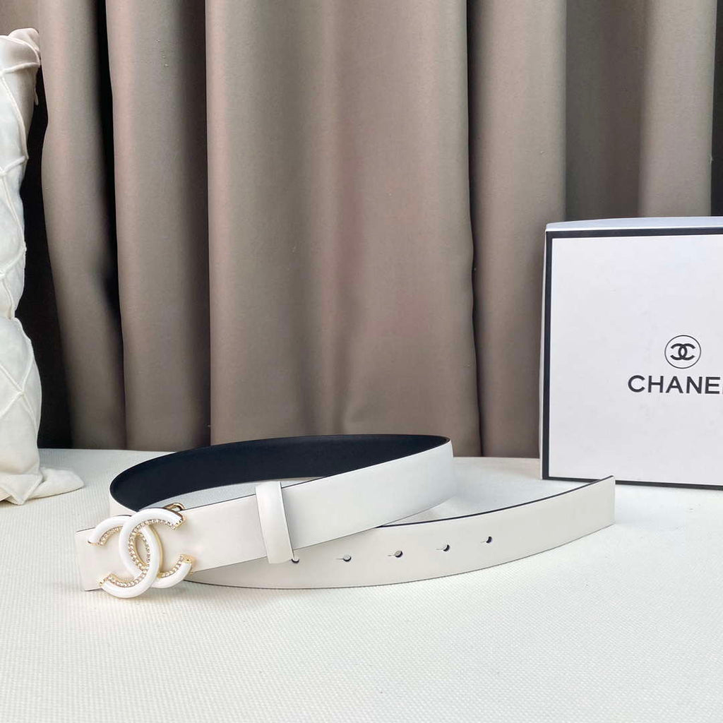 Chanel Belts Designer Calfskin Gold-Tone Metal Resin Diamante wide 3.0CM AA0578