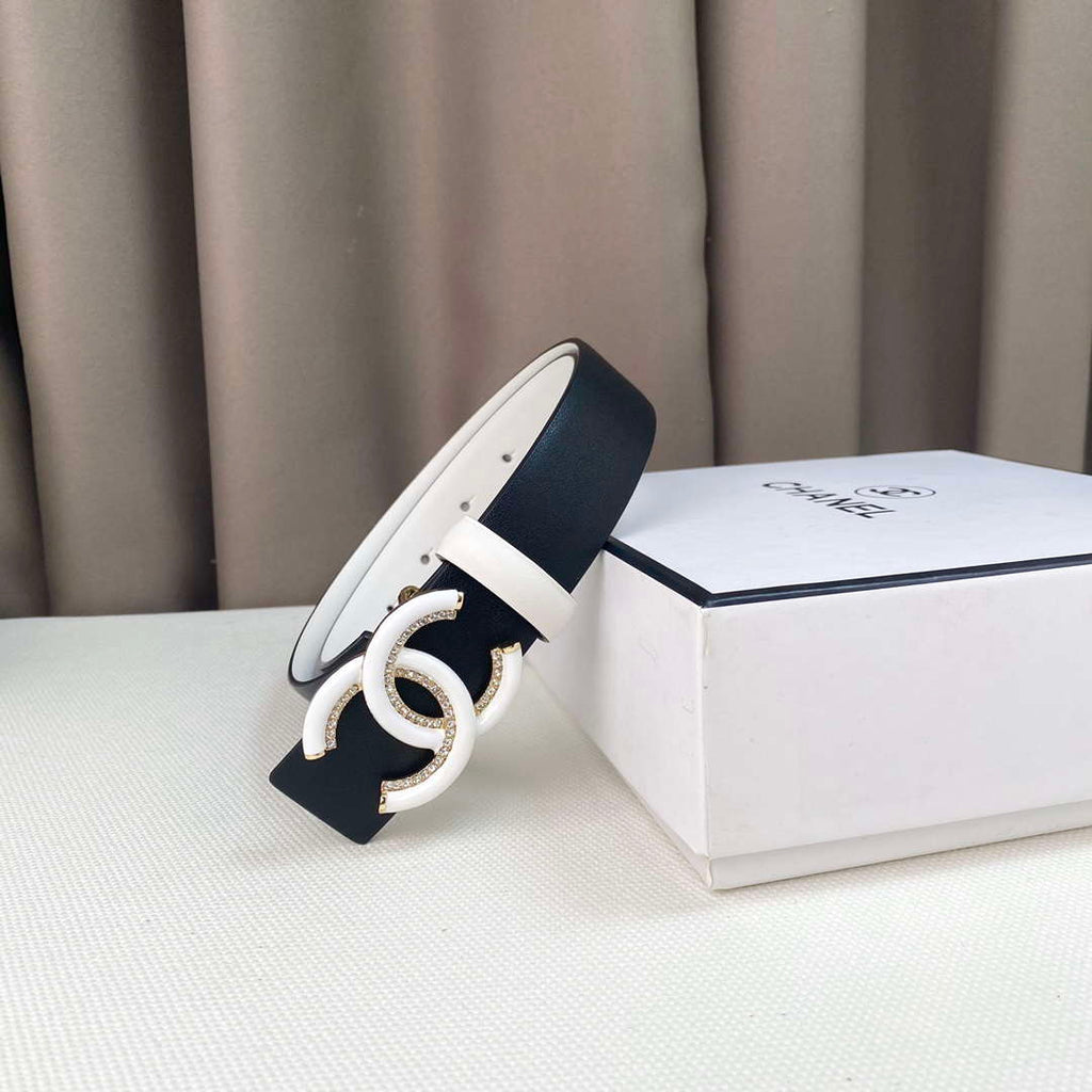 Chanel Belts Designer Calfskin Gold-Tone Metal Resin Diamante wide 3.0CM AA0578