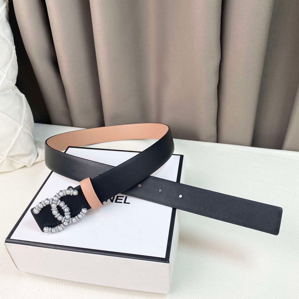 Chanel Belts Designer Calfskin Gold-Tone Metal Resin Diamante wide 3.0CM AA0579