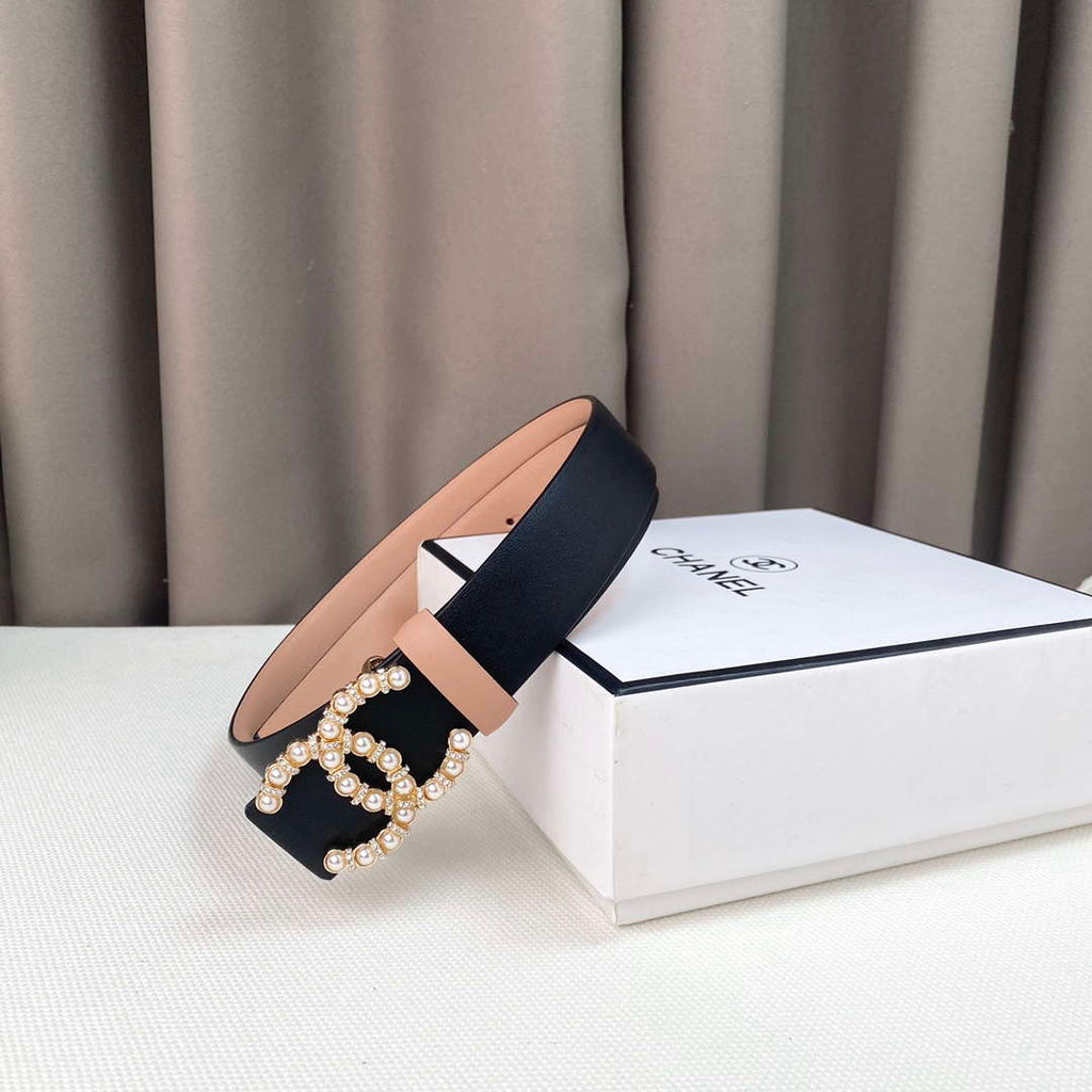 Chanel Belts Designer Calfskin Gold-Tone Metal Resin Diamante wide 3.0CM AA0579