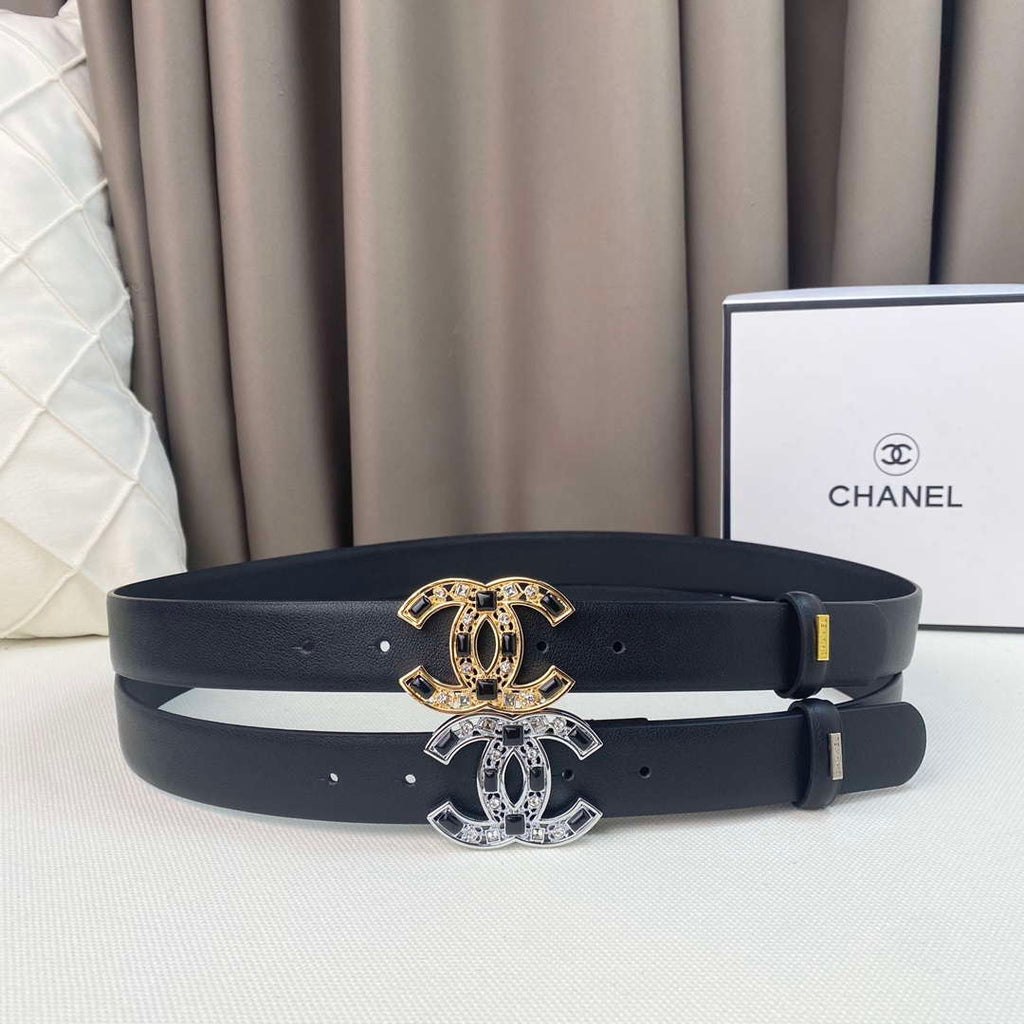 Chanel Belts Designer Calfskin Gold-Tone Metal Resin Diamante wide 3.0CM AA0582