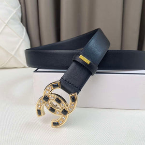 Chanel Belts Designer Calfskin Gold-Tone Metal Resin Diamante wide 3.0CM AA0582 - Gold / 75--(90CM) - View 4