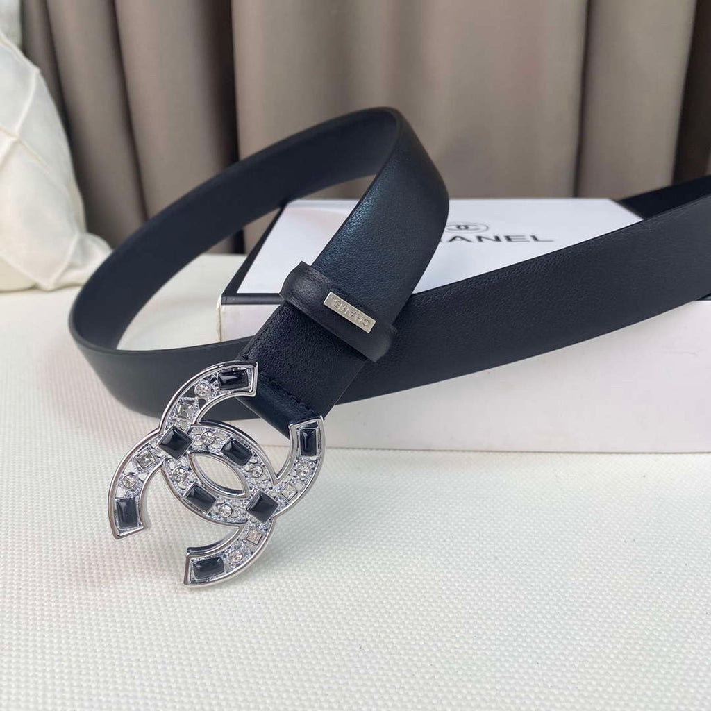 Chanel Belts Designer Calfskin Gold-Tone Metal Resin Diamante wide 3.0CM AA0582