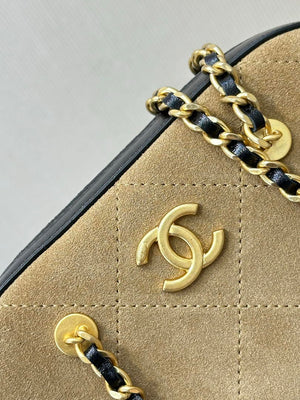 Chanel Boston Bowling Bag  With Handel Suede Calfskin & Gold-Tone Metal  AS5185 Dark Beige - Default Title - View 3