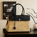 Chanel Boston Shopping Bag With Handel Suede Calfskin & Gold-Tone Metal  A66983 Dark Beige - Default Title - View 1