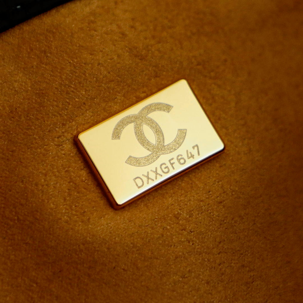 Chanel Boston Shopping Bag With Handel Suede Calfskin & Gold-Tone Metal  A66983 Dark Beige