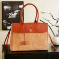 Chanel Boston Shopping Bag With Handel Suede Calfskin & Gold-Tone Metal  A66983 Brown Red - Default Title - View 1