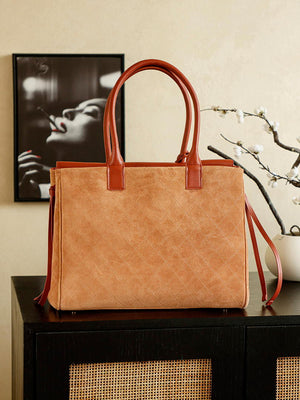 Chanel Boston Shopping Bag With Handel Suede Calfskin & Gold-Tone Metal  A66983 Brown Red - Default Title - View 3
