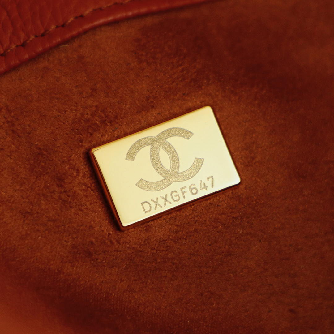 Chanel Boston Shopping Bag With Handel Suede Calfskin & Gold-Tone Metal  A66983 Brown Red - Default Title - View 9