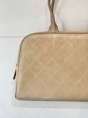 Chanel Large Bowling  Bag With Handel Suede Calfskin & Gold-Tone Metal  AS6211  Dark Beige - Default Title - View 8