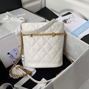 Chanel Bucket Bag Lambskin AS3116 White - Default Title - View 2