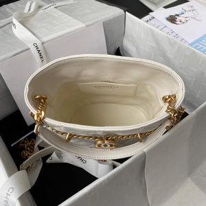 Chanel Bucket Bag Lambskin AS3116 White - Default Title - View 7
