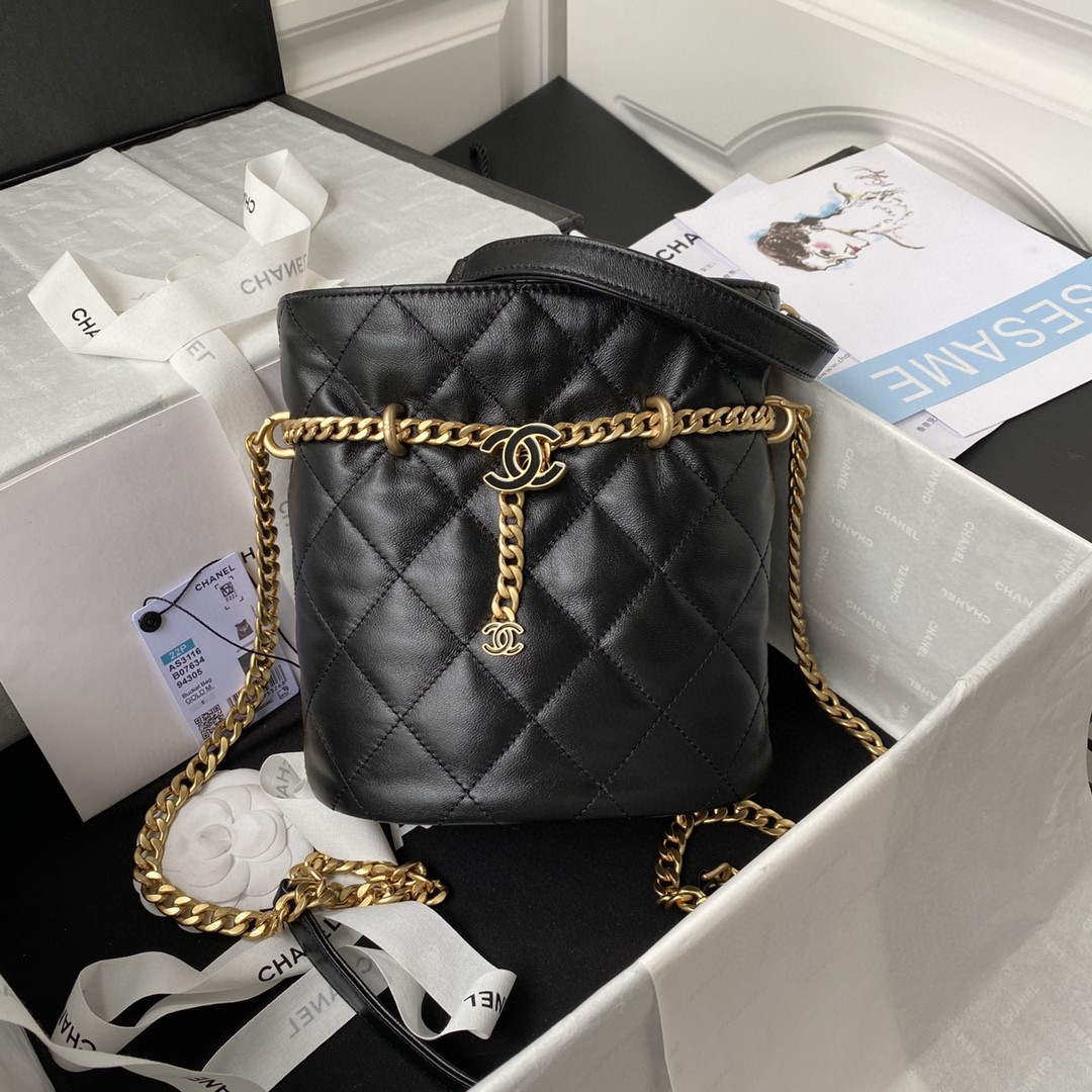Chanel Bucket Bag Lambskin AS3116 Black - Default Title - View 1