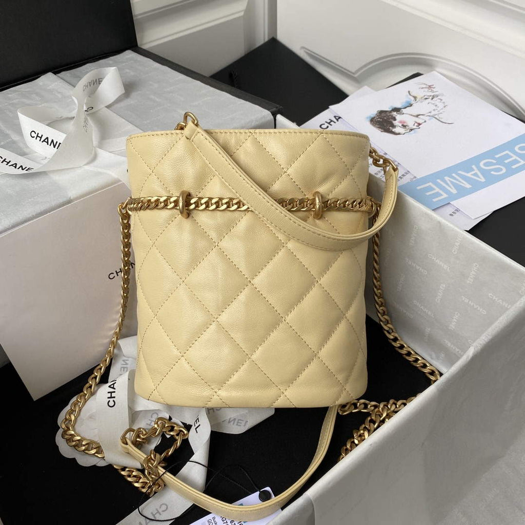 Chanel Bucket Bag Lambskin AS3116 Yellow
