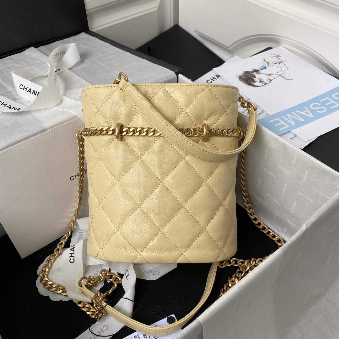 Chanel Bucket Bag Lambskin AS3116 Yellow - Default Title - View 2