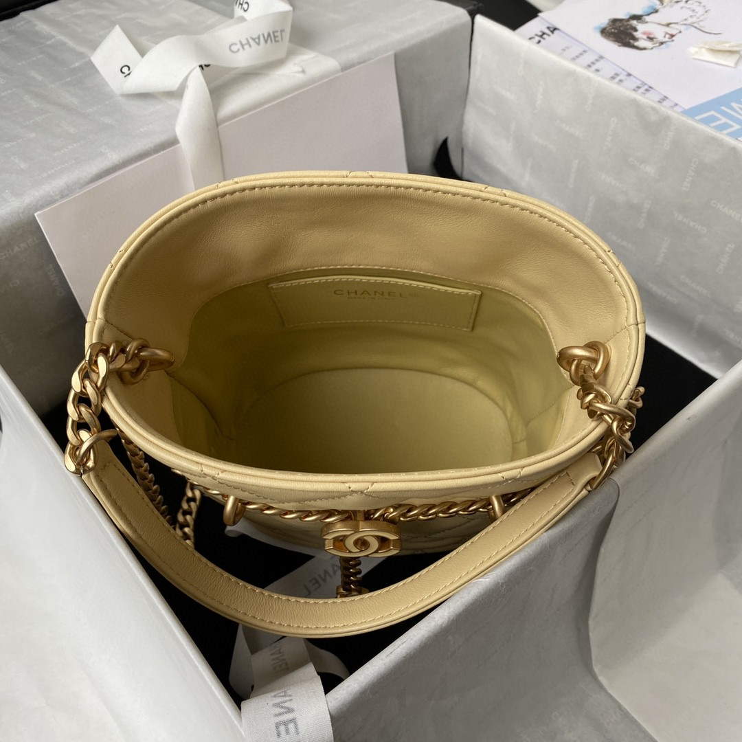 Chanel Bucket Bag Lambskin AS3116 Yellow - Default Title - View 7