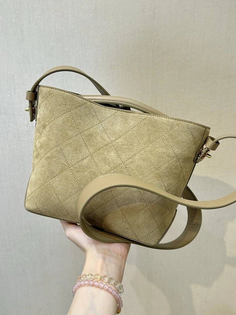Chanel Bucket Bag Suede & Gold-Tone Metal AP6268 Beige - Default Title - View 8