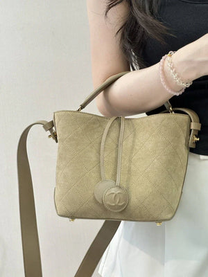 Chanel Bucket Bag Suede & Gold-Tone Metal AP6268 Beige - Default Title - View 14