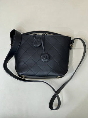 Chanel Bucket Bag Lambskin & Gold-Tone Metal AP6268 Black - Default Title - View 3