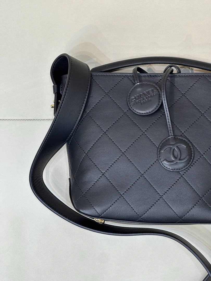 Chanel Bucket Bag Lambskin & Gold-Tone Metal AP6268 Black - Default Title - View 5