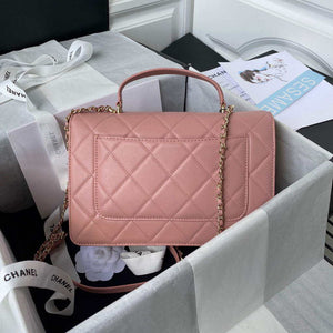 Chanel CC AS2681 Flap Bag With top Handle Calfskin Pink - Default Title - View 2
