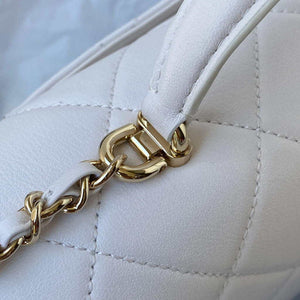 Chanel CC AS2681 Flap Bag With top Handle Calfskin White - Default Title - View 4