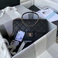Chanel CC AS2681 Flap Bag With top Handle Calfskin Black - Default Title - View 1