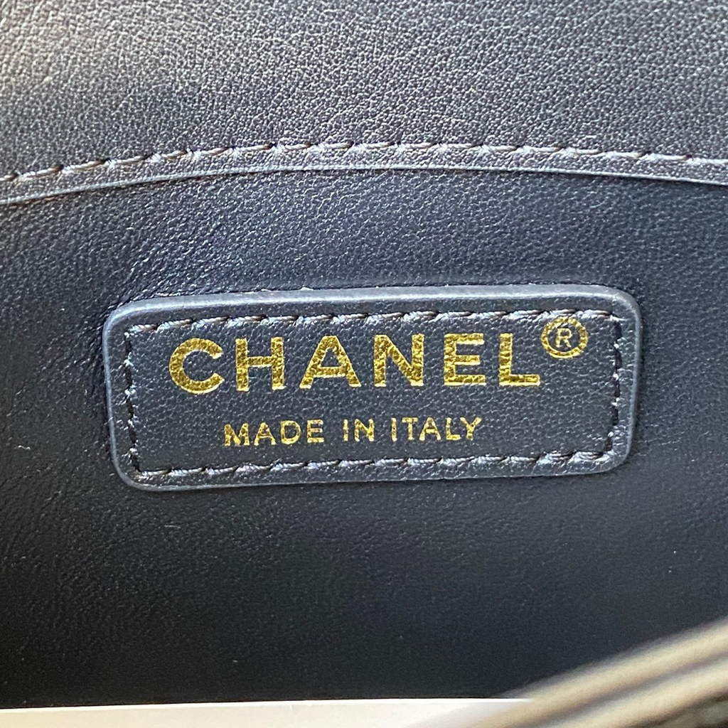Chanel CC AS2681 Flap Bag With top Handle Calfskin Black