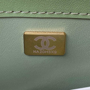 Chanel CC AS2681 Flap Bag With top Handle Calfskin Green - Default Title - View 9