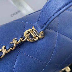 Chanel CC AS2681 Flap Bag With top Handle Calfskin Blue - Default Title - View 9