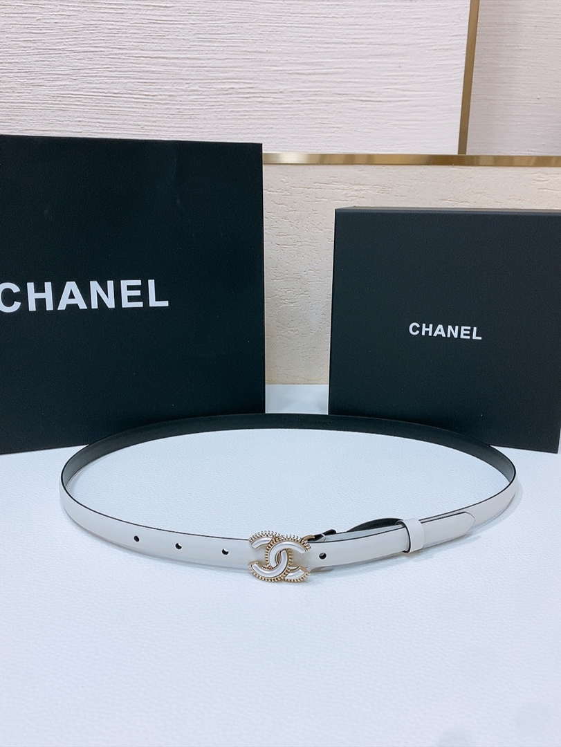 Chanel CC resin white with chain teeth gold and silver logo buckle 1.5cm AA0925 - '--Please Select-- - View 1