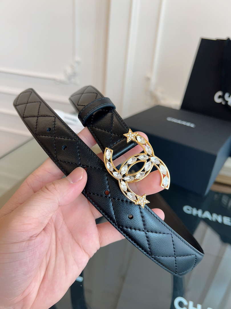 Chanel CC Sheepskin leather 3.0cm belt AA0940