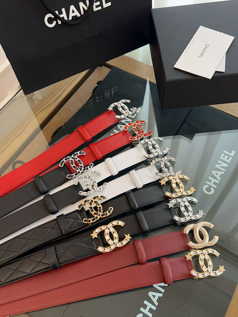 Chanel CC Sheepskin leather 3.0cm belt AA0940