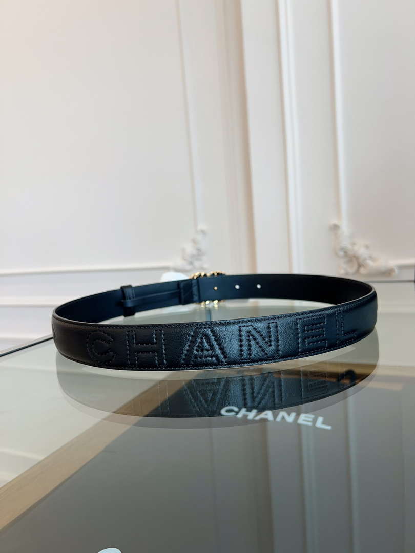 Chanel CC Sheepskin leather 3.0cm belt AA0941
