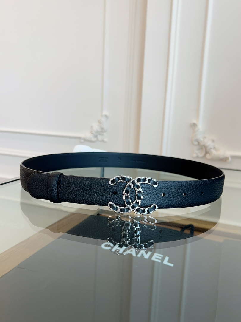 Chanel CC Sheepskin leather 3.0cm belt AA0942