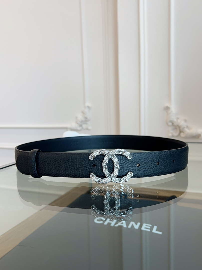 Chanel CC Sheepskin leather 3.0cm belt AA0943