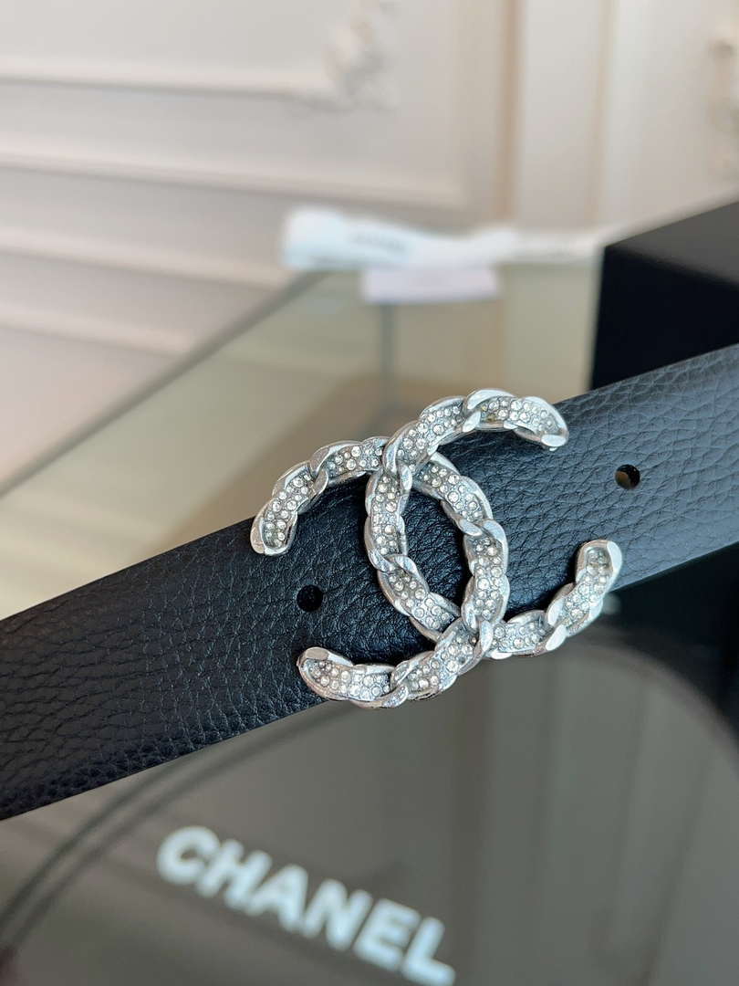 Chanel CC Sheepskin leather 3.0cm belt AA0943