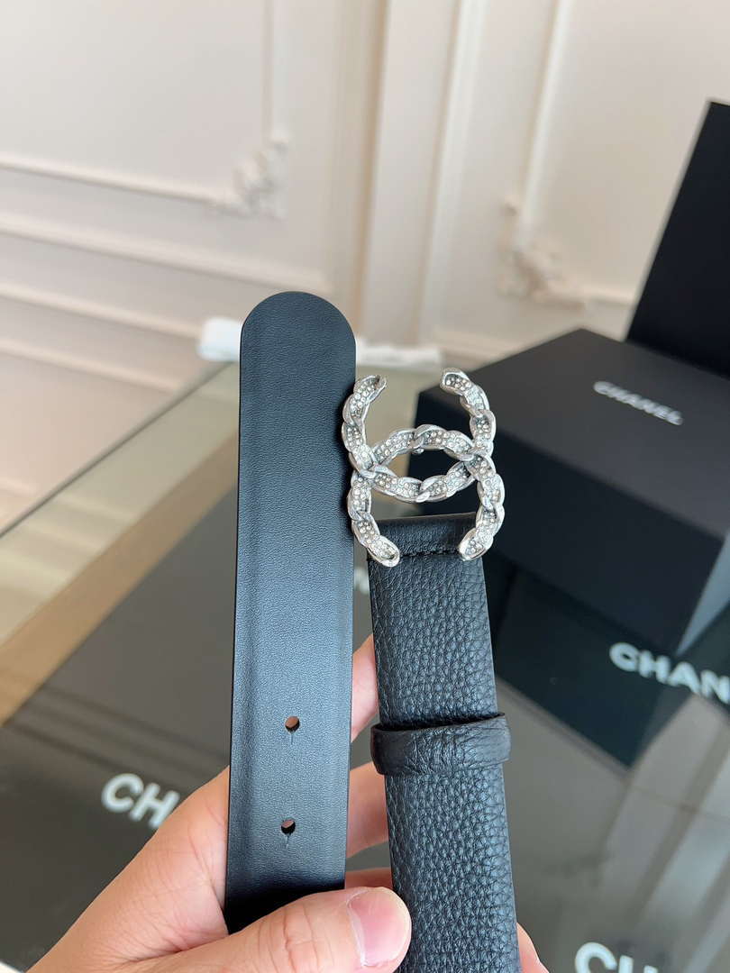 Chanel CC Sheepskin leather 3.0cm belt AA0943